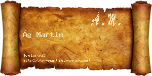 Ág Martin névjegykártya