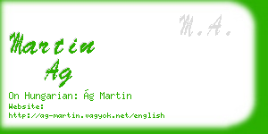 martin ag business card